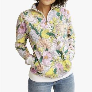 Vera Bradley Women's French Terry Quarter-Zip Sweatshirt with Pockets Size Small
